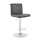 Armen Living Duval Adjustable Gray Faux Leather and Charcoal Swivel Barstool LCDUBACHRGR - alternate 1